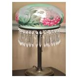 Antique Parlor Lamp w/Crystal Prisms