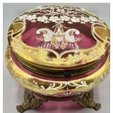 Victorian Hand Enamelled Jewelryy Casket