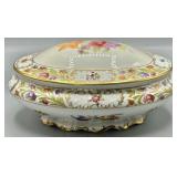 Schumann Empress Dresden Flower Oval Lidded Dish