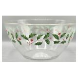 Vintage Arcoroc Christmas Holly Berry 9in Bowl