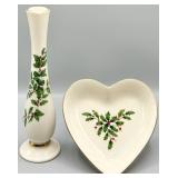 Lenox Holiday Bud Vase and Heart Trinket Dish