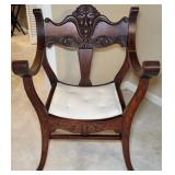 Victorian Revival Style Carved Antique Arm Chair
