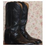 Lucchese 1883 Black Leather Cowboy Boots