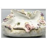 Porcelain Cherub Putti Figural Bowl Planter