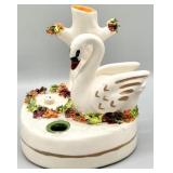 Victorian-Era Staffordshire Swan Inkwell
