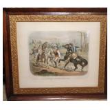 Antique Framed Litho Putnam Leaving The Plough
