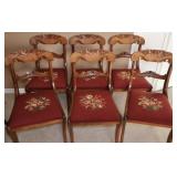 (6) Victorian Style Needlepoint Dining Chairs