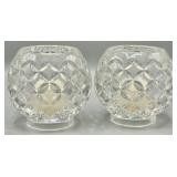 (2) Vintage Bulbous Shaped Crystal Candleholders