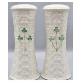 Belleek Pottery Shamrock Salt & Pepper Shakers