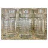 (8) Libbey Glass Band Ribbed Tumblers