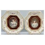 (2) Vintage Porcelain Cameo Creations