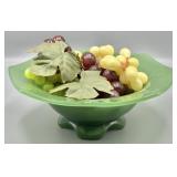 Imperial Glass Jade Green Footed Bowl