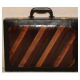 Snake Skin Striped Leather Briefcase SEE DESC