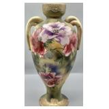 Hand-Painted Nippon Moriage Double Handled Vase