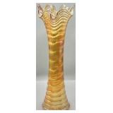 Imperial Glass Marigold Carnival Ripple Swung Vase