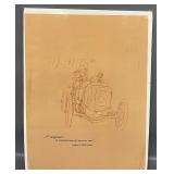 Peter Helck original sepia sketch