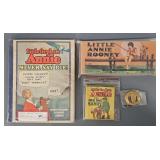 Three Annie Books and Buster Brown Pin