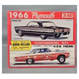 Jo-Han Flat Box 1966 Plymouth Hardtop Jo-Han 1/25 Scale Model Kit