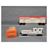 Two Lionel Postwar O Cars with One Original Box