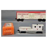 Two Lionel Postwar O Cars with One Original Box