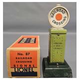 Lionel Prewar O Gauge 87 Railroad Crossing Signal in Original Box