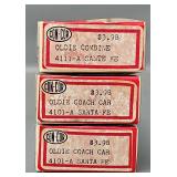 Three Con-Cor N Scale Oldie Santa Fe Passenger Car Kits in original boxes
