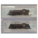Two Atlas N Scale PRR RS-3 Diesel locomotives in original boxes