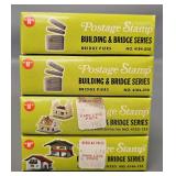 Group of Aurora Postage Stamp Building & Bridge Series N Scale Model Kits