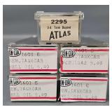 Four Kato and one Atlas N Scale Tank Cars in Clear Cases