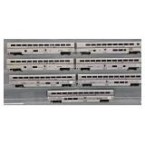 Seven Walthers HO Scale Amtrak Superliner Passenger Cars