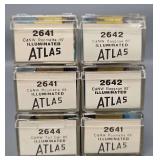 Six Atlas Chicago & Northwestern N Scale Illuminated Passenger Cars in Clear Cases