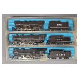 Three Atlas N Scale Santa Fe Steam Locomotives in original boxes