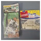 Scale-Bilt / Faller Nursery / Hot House and Airfix Platform Fittings HO Scale Model Kits on Header Cards