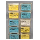 Ten Atlas N Scale 70-Ton Ore Cars in Clear Cases