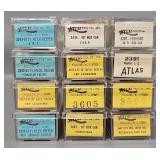 Twelve Atlas N Scale Box Cars and Reefers in Clear Cases