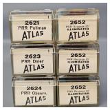 Atlas N Scale PRR Pennsylvania Railroad Passenger Car Set in Clear Cases