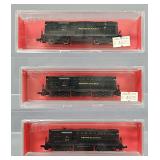 Three Atlas N Scale RS-11 Pennsylvania Diesel locomotives in original boxes