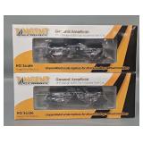 Two Tangent Scale Models HO Scale Virginian Gas General American 1917-Design 8,000 Gallon Insulated Tank Cars in Original Boxes