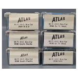 Six Atlas N Scale 86 Ft. HI-Cube Box Cars in Clear Cases