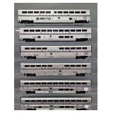 Six Walthers HO Scale Amtrak Superliner Passenger Cars