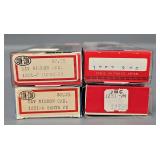 Four Con-Cor N Scale Bay Window Cabooses in Original boxes