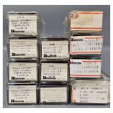 Eleven Rivarossi N Scale Pennsylvania Railroad Passenger Cars in Clear Cases