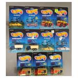 Eleven Hot Wheels Blue Card Cars in Blister Packs
