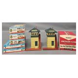 Group of Bachmann Plasticville plus American Flyer 590 Control Towers in Original Box