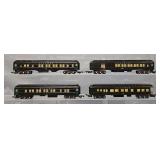 American Flyer S gauge Green Heavyweight Passenger Car Set