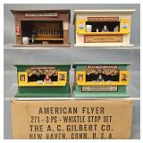 American Flyer S gauge 271 Whistle Stop Set in Original Box plus Extra Building