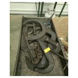 LOT OF LARGE C CLAMPS & HACKSAW