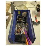BOX OF MISC TOOLS & DRILLS