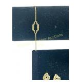 14K GOLD BRACELET + 14K TRI-GOLD KNOT EARRINGS