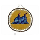 1970'S BARRY PETERS MOOSEHIDE BEADED WALL HANGING